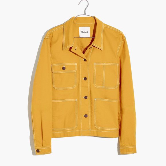 Madewell Cropped Chore Jacket in Tungsten Glow (Golden Yellow) Small - Picture 1 of 6